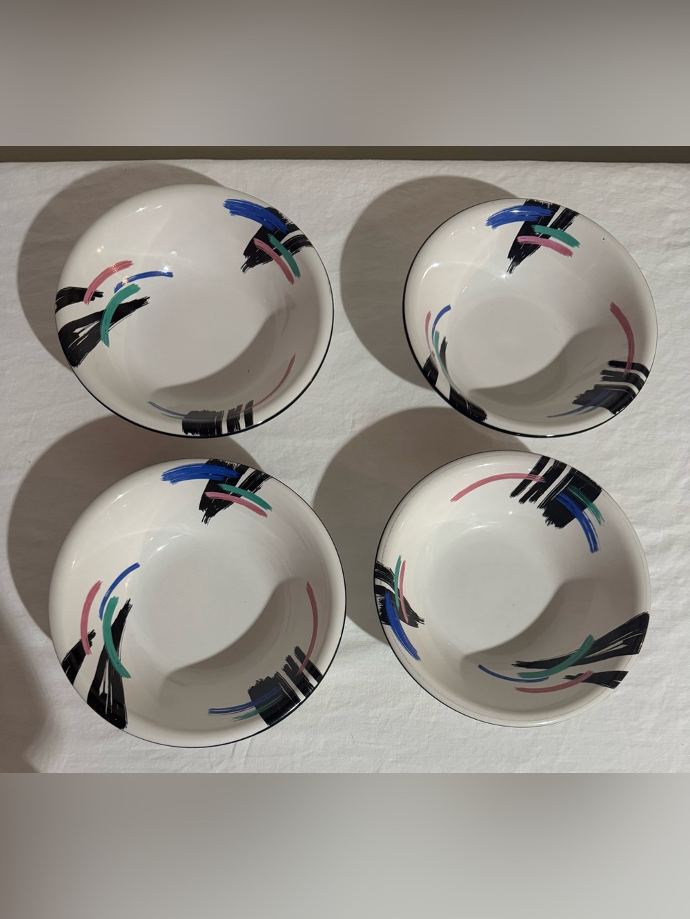Newcor design concepts Liza stoneware retro set‎ of 4 cereal bowls